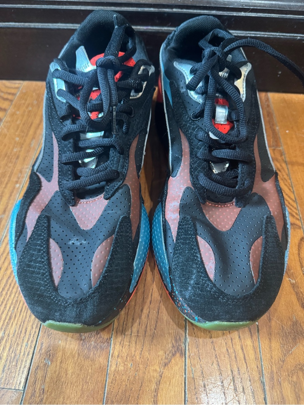 Puma Men's Multi-Color Athletic Sneakers - Black, Red, Blue, Green - Picture 3 of 9